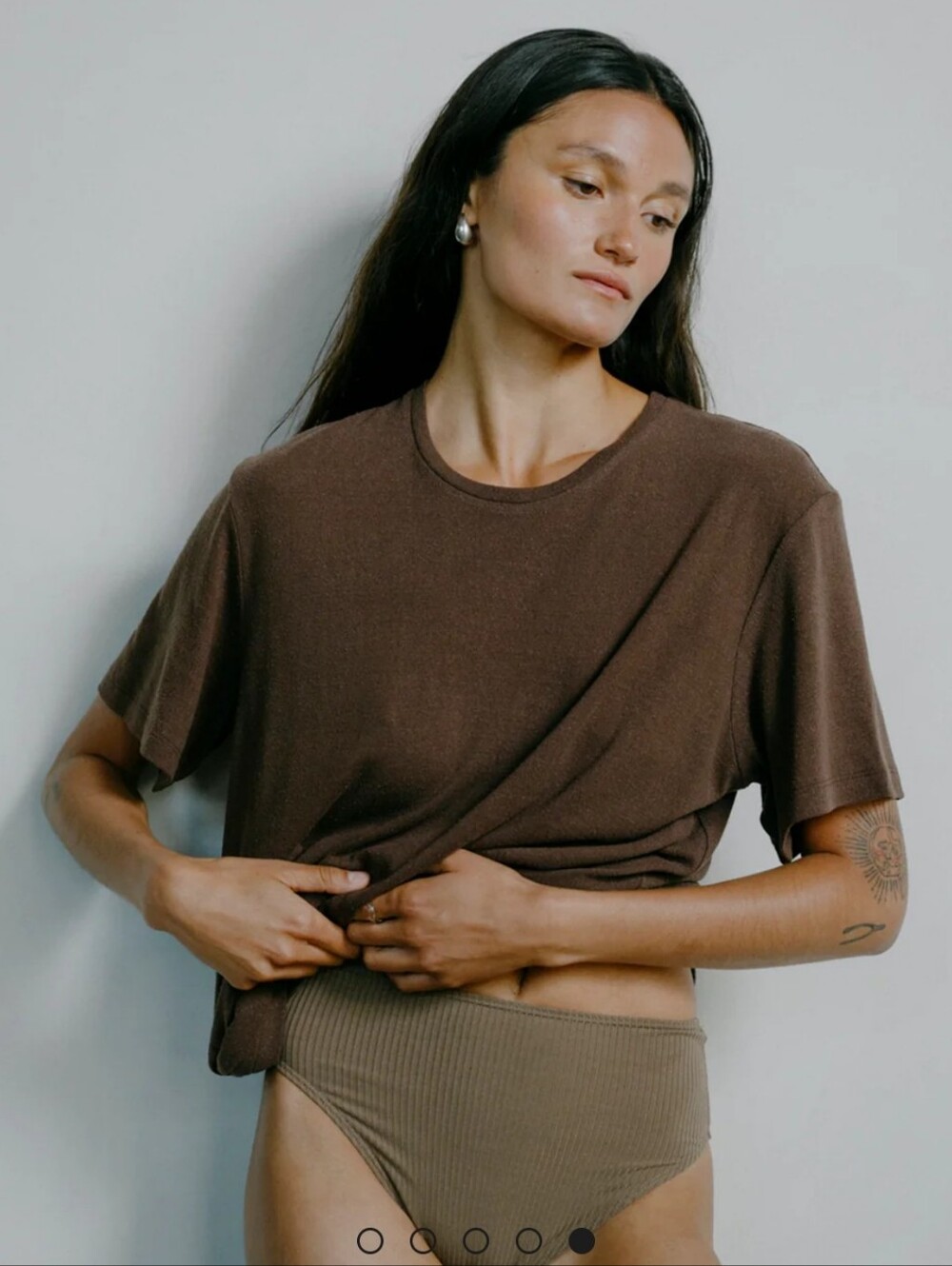 OZMA Big Tee In Manzanita Silk Noil XS